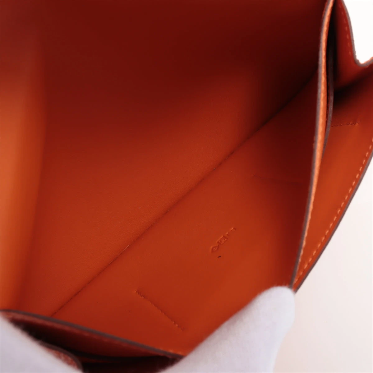 エルメス ドゴンGM トゴ 財布 オレンジ シルバー金具 □O:2011年 エルメス ドゴンGM トゴ 財布 オレンジ シルバー金具 □O:2011年