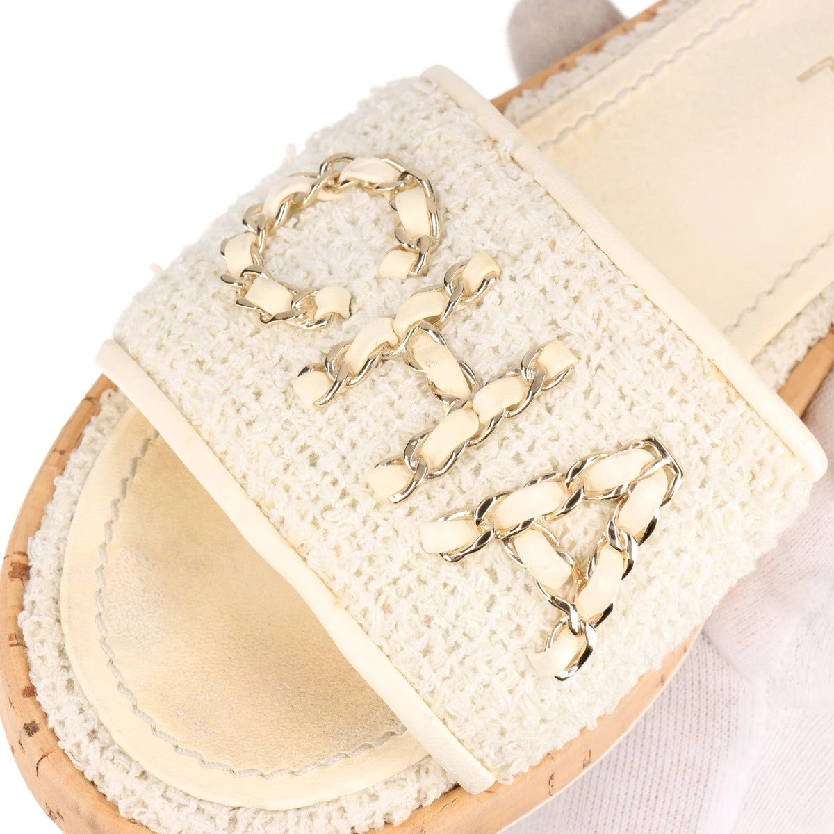 CHANEL ツイード生地の可愛いサンダル37