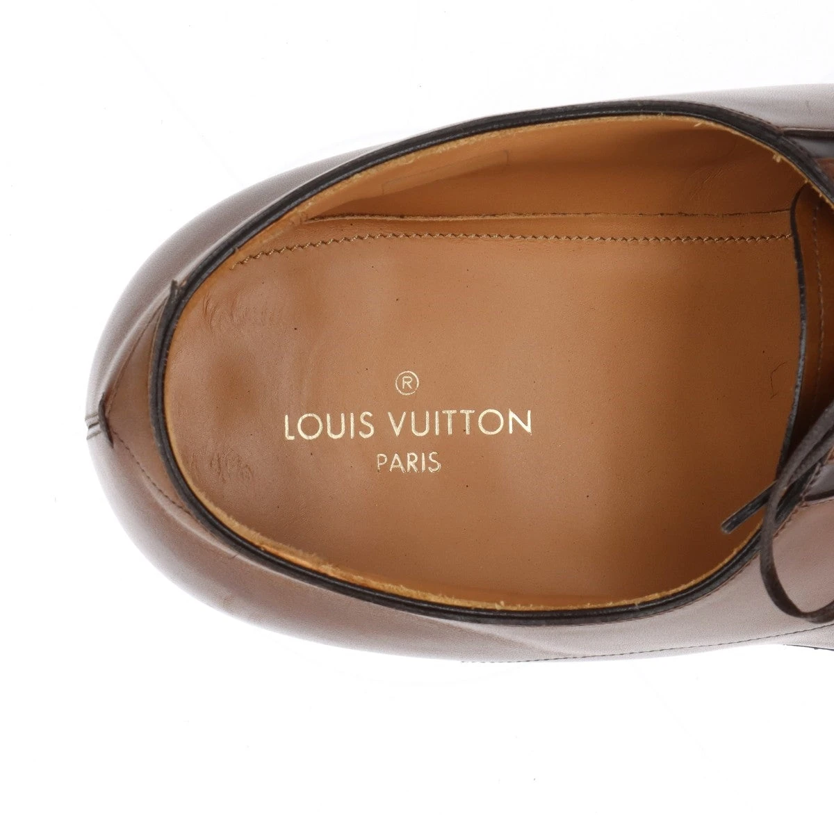 正規品【美品】LOUIS VUITTON レザースニーカー 本革 茶 UK8