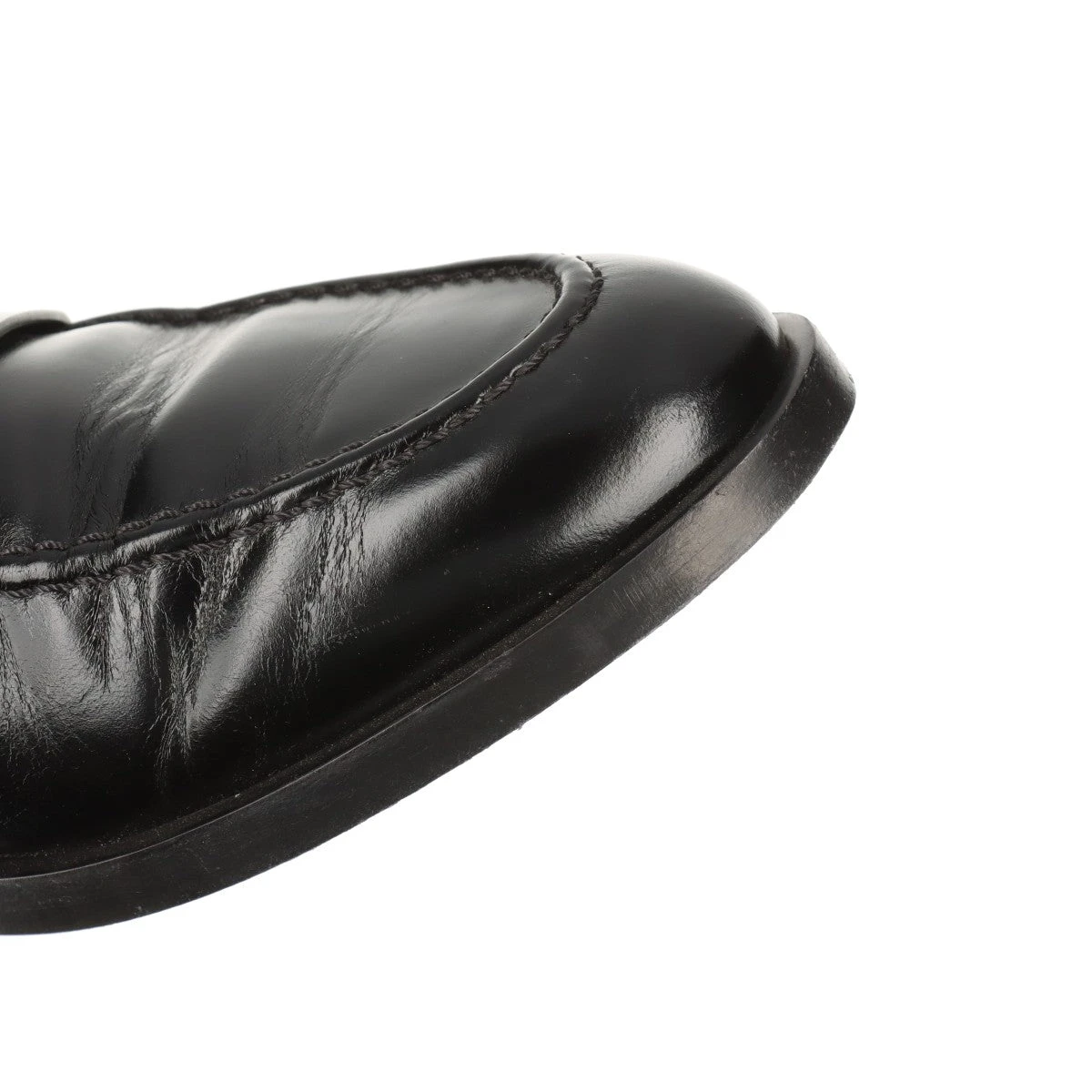 CHANEL ブラックレザー ローファー24.5cm シャネル ココマーク マトラッセ 23A レザー ローファー 35C