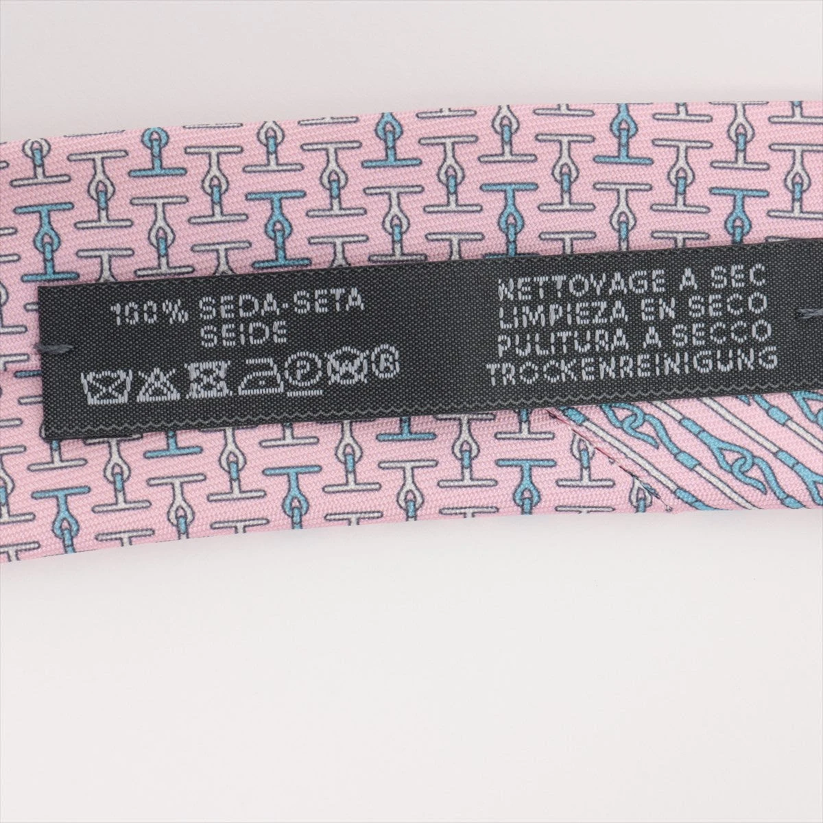エルメス Hロゴ ネクタイ シルク ピンク A3161723｜中古ブランド