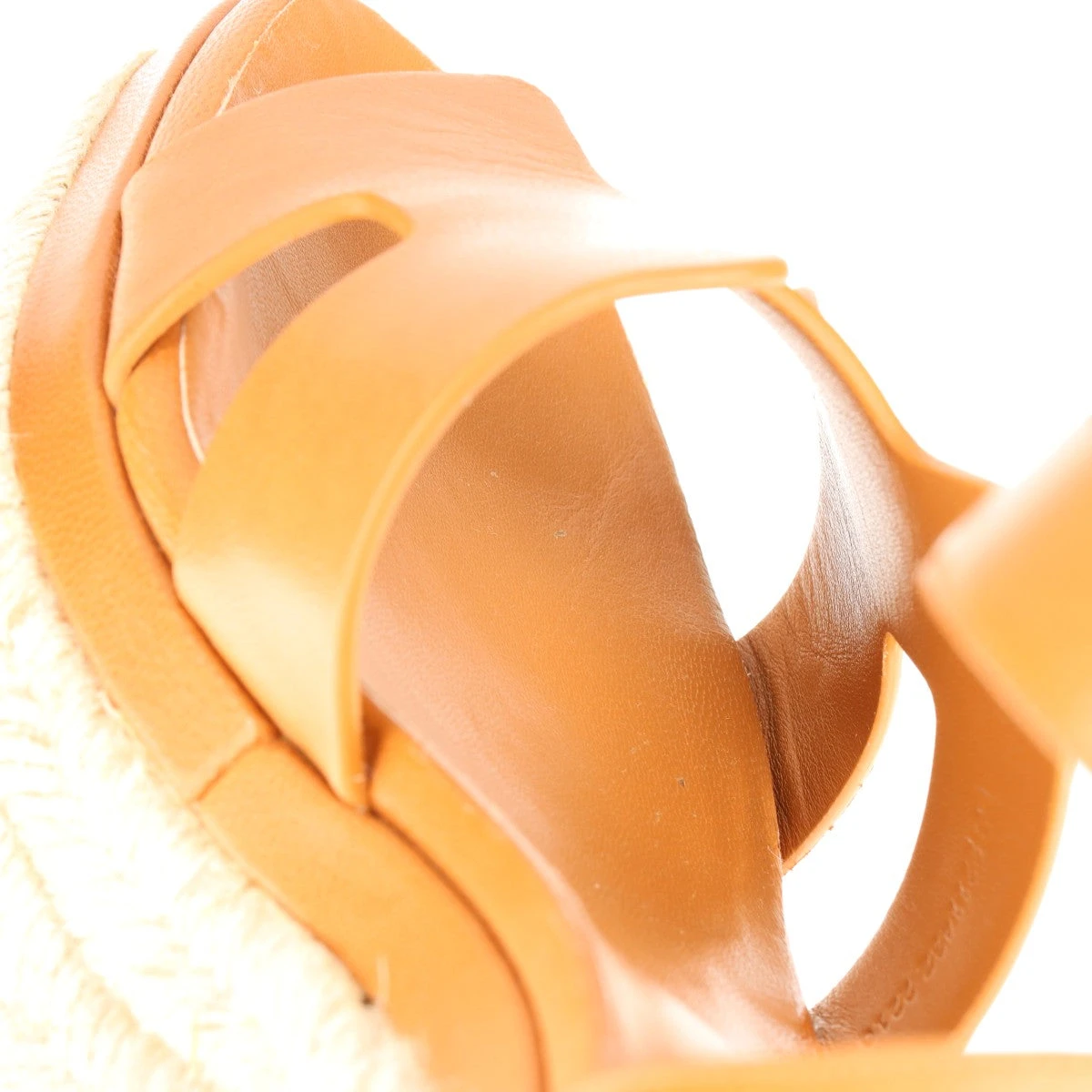 エルメス エルダ レザー ウェッジソールサンダル 37 レディース