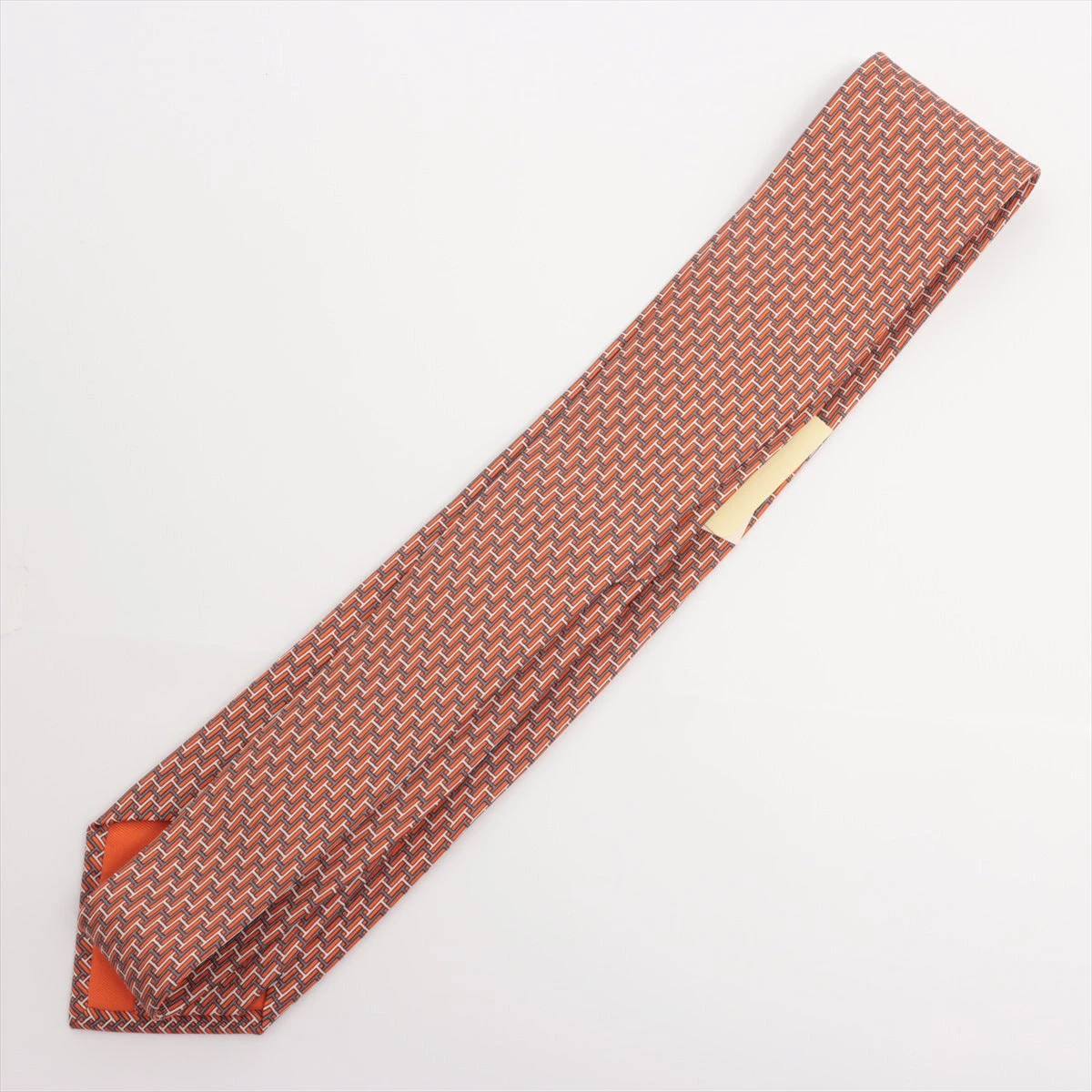 エルメス ネクタイ シルク オレンジ Hエスカリエ A3161724｜中古