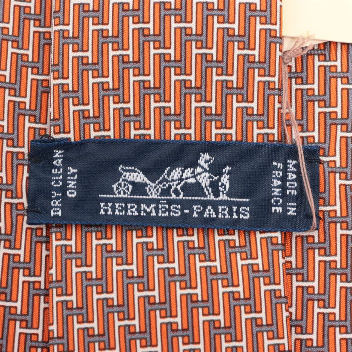 エルメス ネクタイ シルク オレンジ Hエスカリエ A3161724｜中古