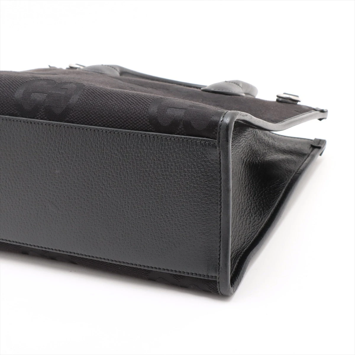 グッチ ジャンボGG キャンバス×レザー 2WAYハンドバッグ ブラック  