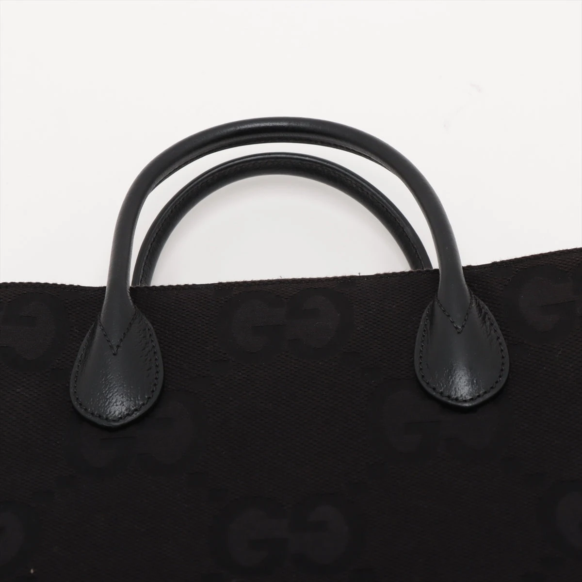 グッチ ジャンボGG キャンバス×レザー 2WAYハンドバッグ ブラック  