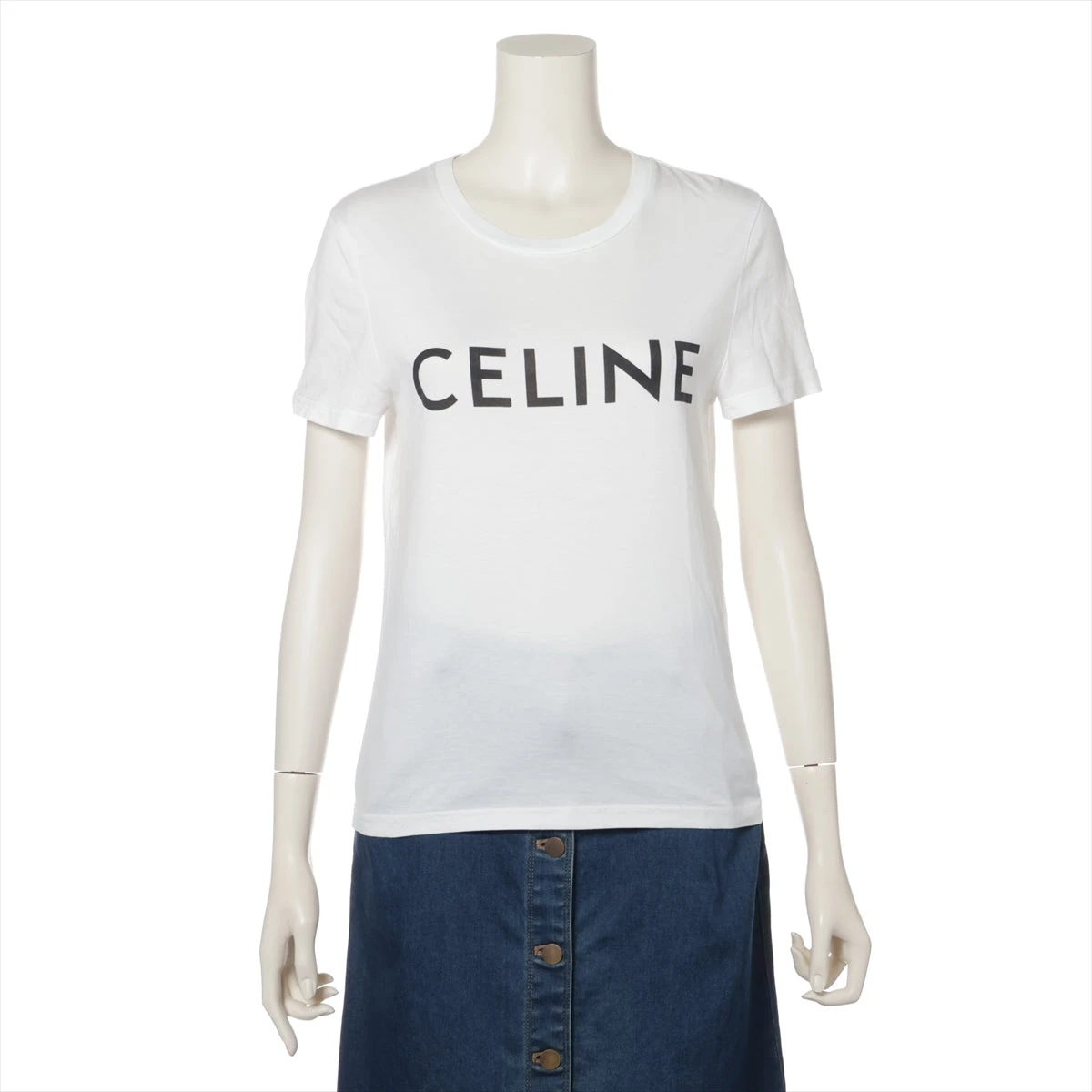 CELINE ホワイト Tシャツ Sサイズ CELINE 25SSモデル セリーヌ レディース CELINEパッチ Tシャツ