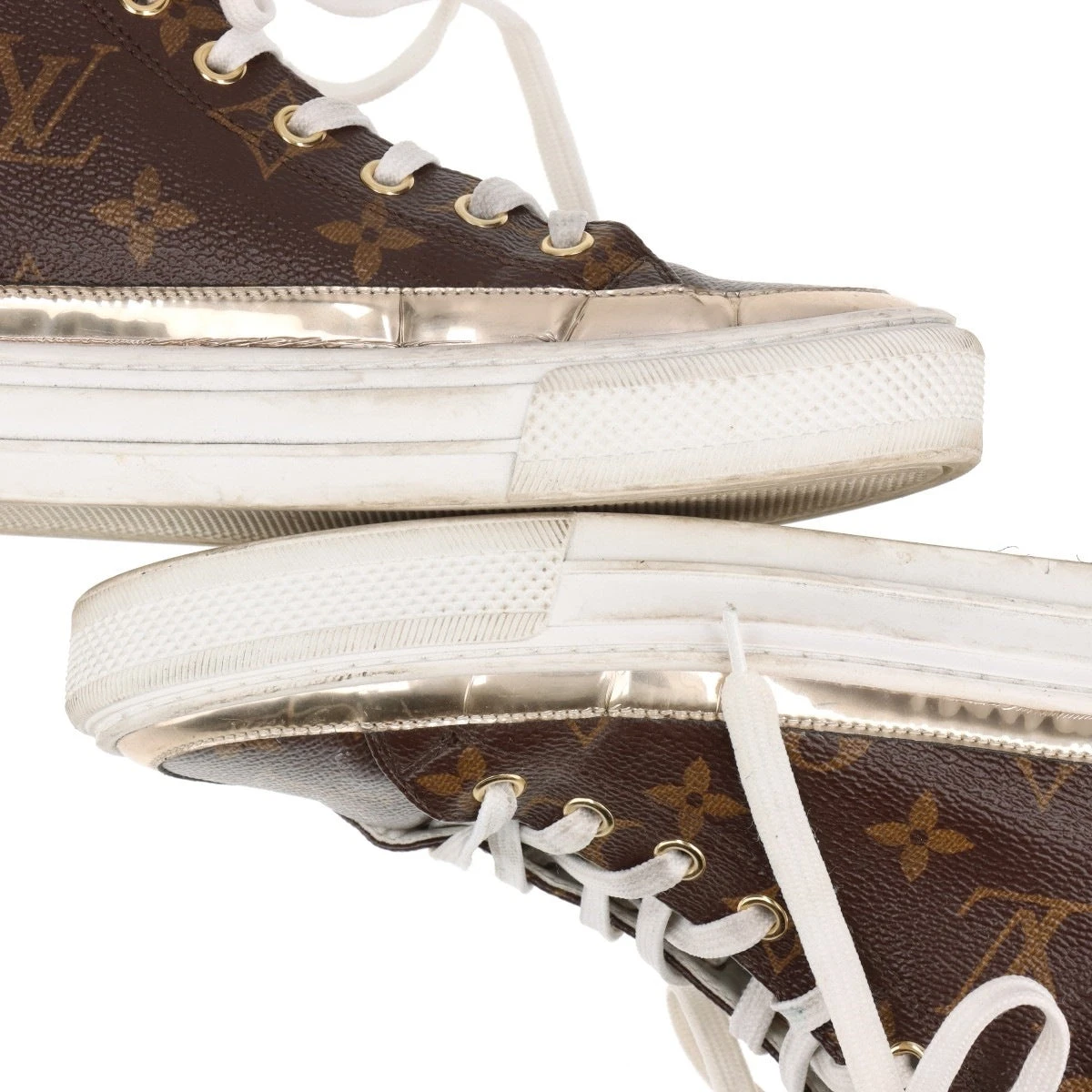 ヴィトン ステラーライン 18年 PVC×レザー ハイカットスニーカー