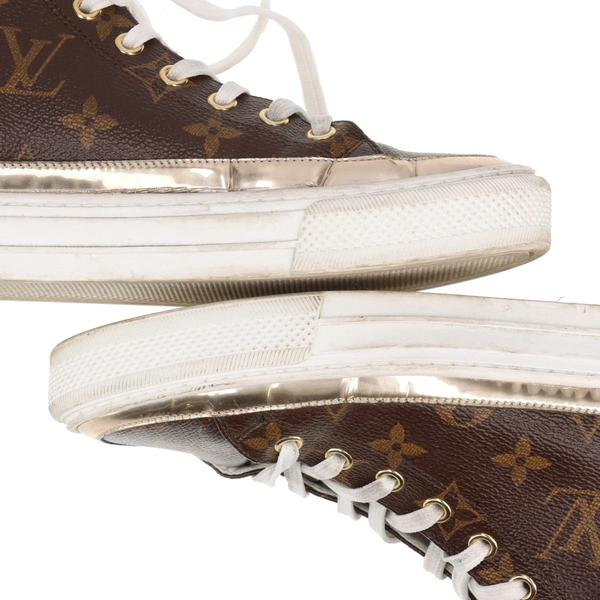 ヴィトン ステラーライン 18年 PVC×レザー ハイカットスニーカー