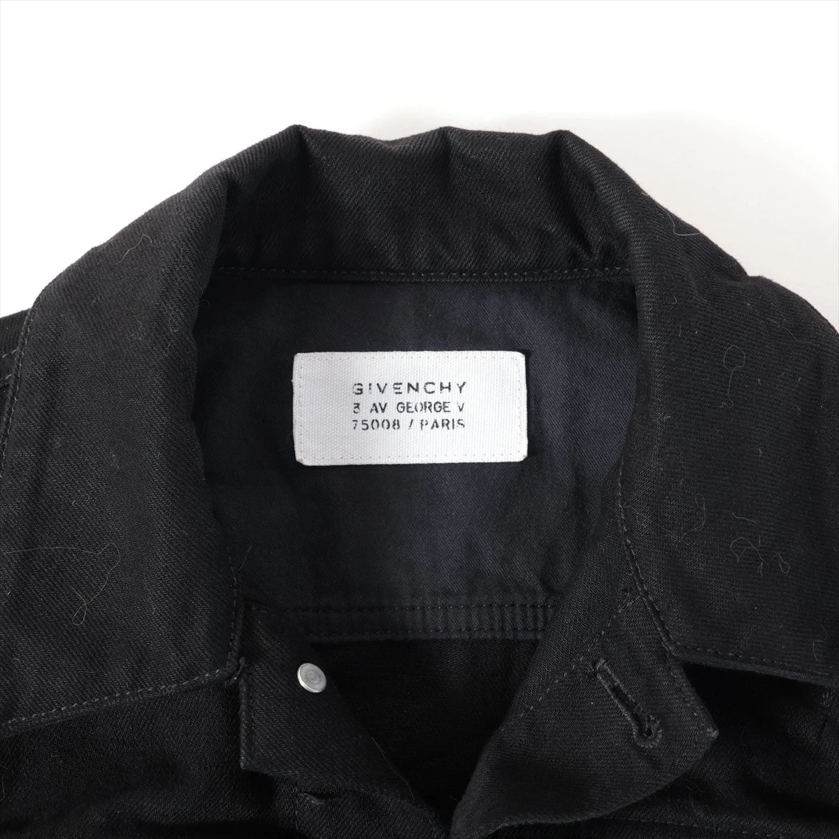 GIVENCHY / バックロゴ/ジャン/デニムジャケット/34/コットン/ブラック/無地/BW008N50DQ ジバンシィ コットン デニムジャケット 34 レディース ブラック