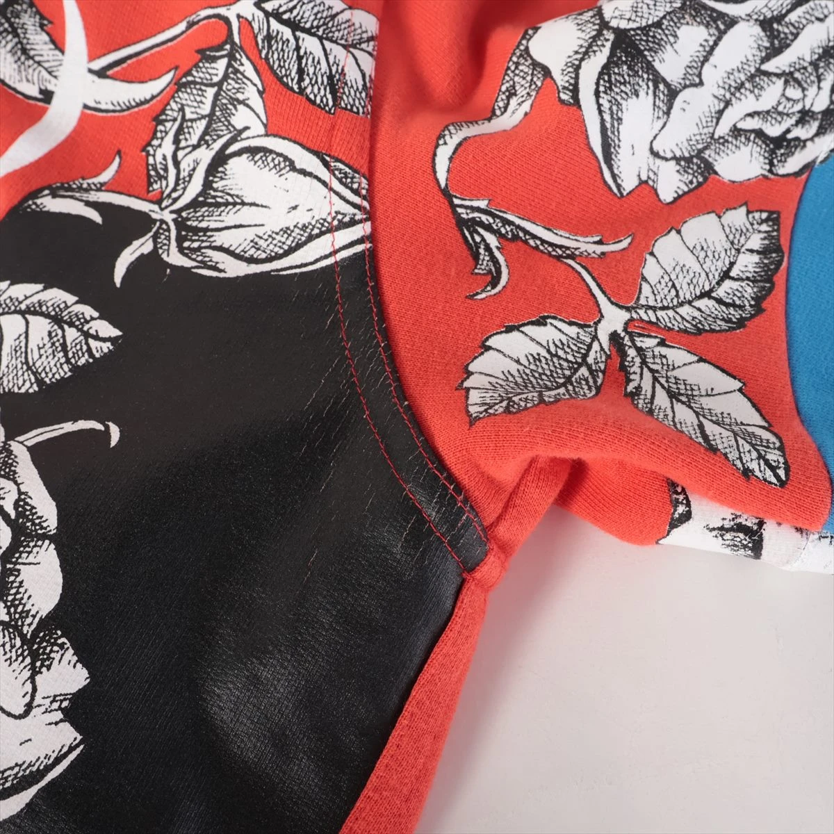 VALENTINO / DARK BLOOMING PRINT HOODIE/L/コットン/RED/総柄/WV3MF19I7L6 ヴァレンティノ コットン パーカー L メンズ レッド×ブルー