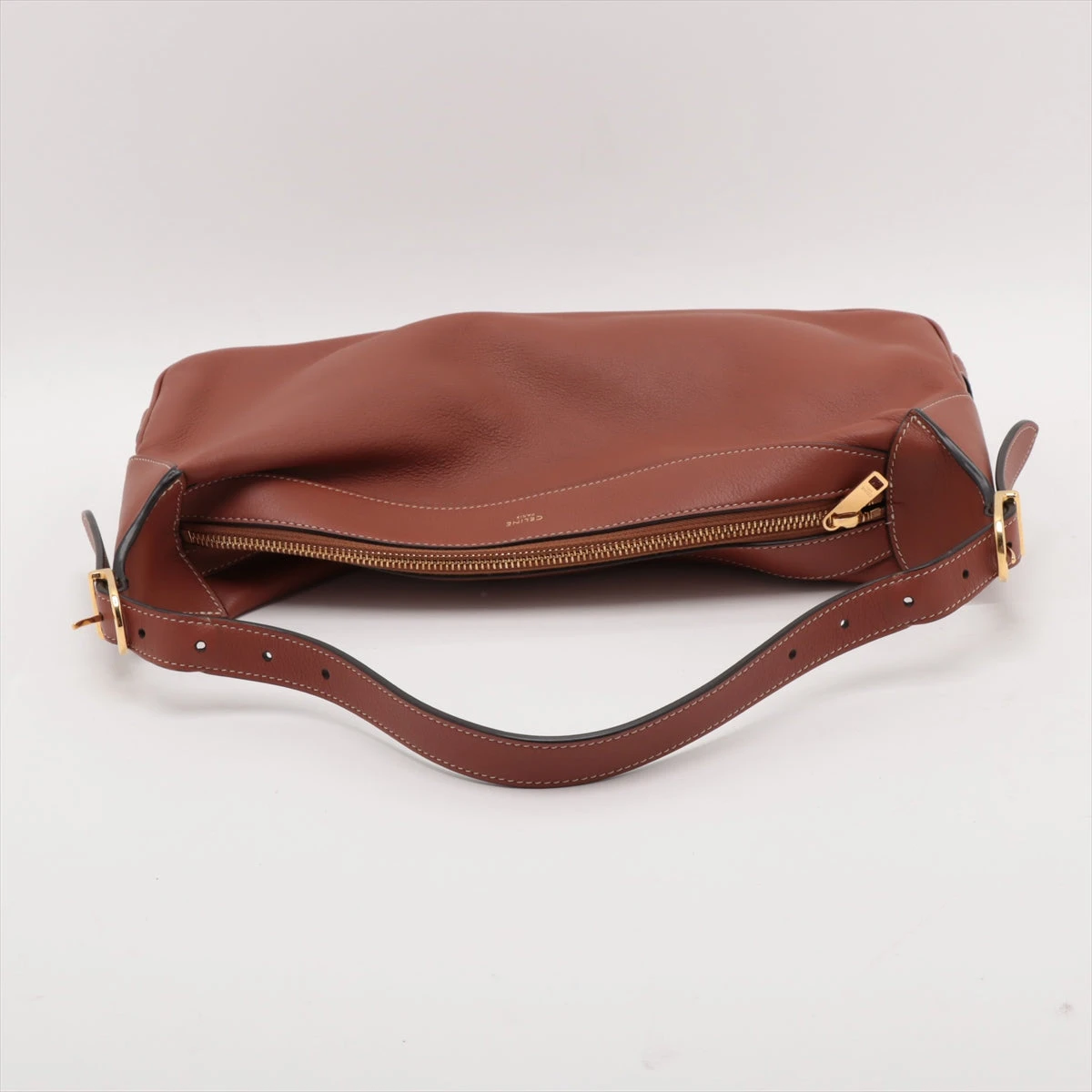 セリーヌ ミディアム ロミー レザー ワンショルダーバッグ ブラウン