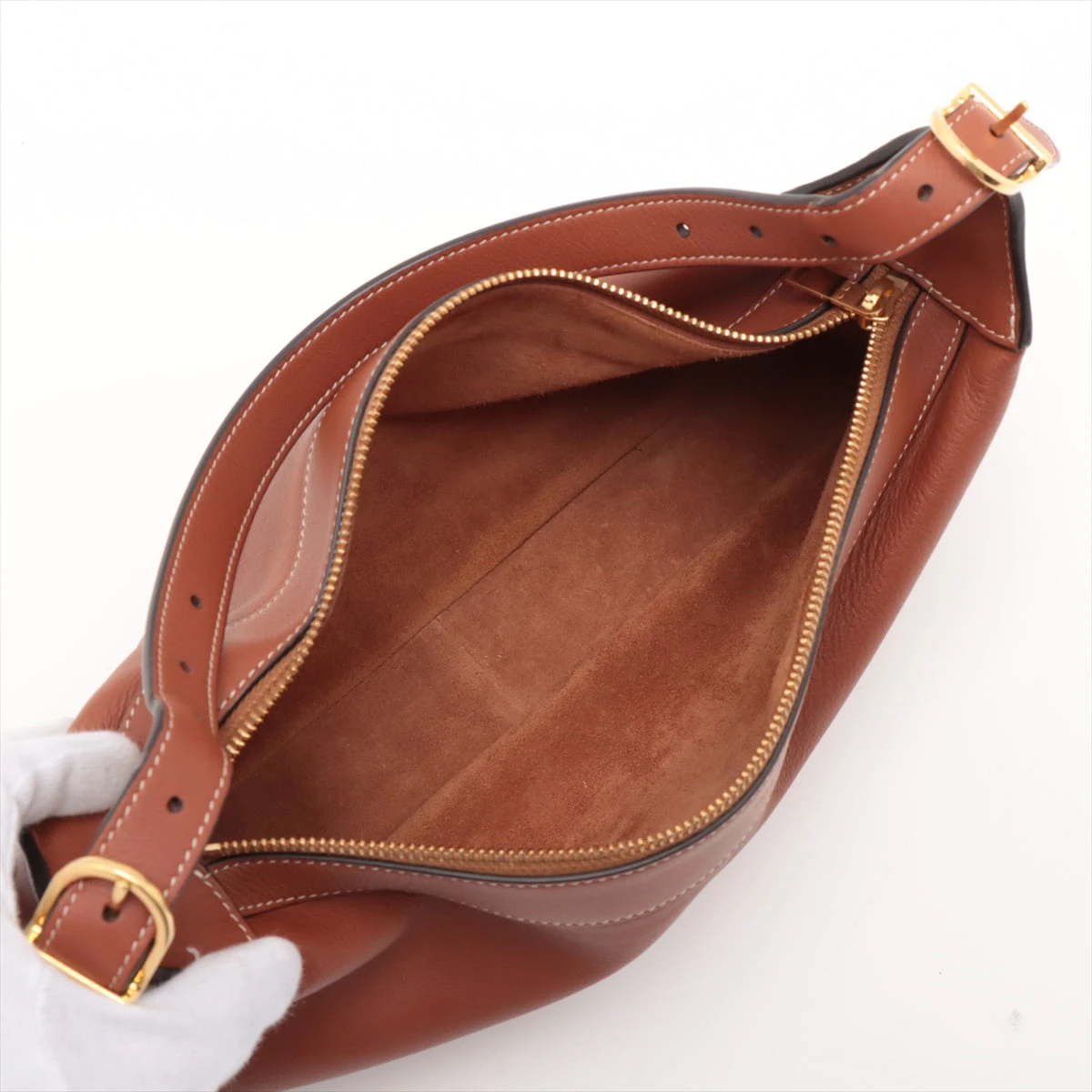 セリーヌ ミディアム ロミー レザー ワンショルダーバッグ ブラウン