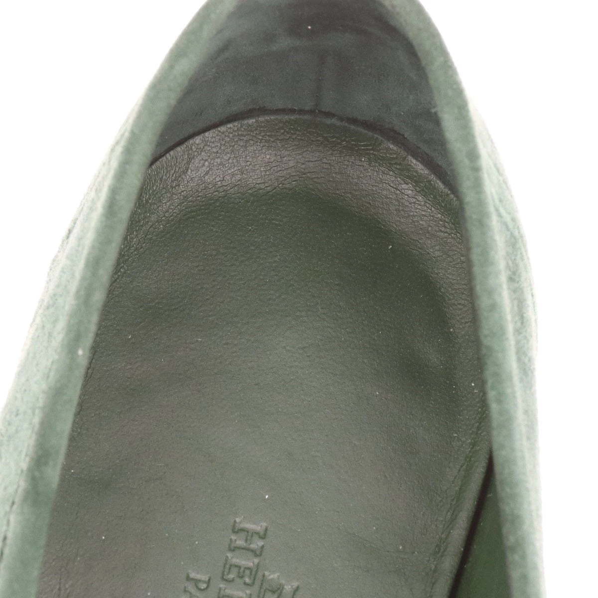 エルメス パリ スエード ローファー 40 メンズ グリーン コンスタンス