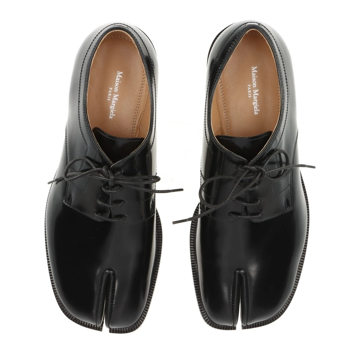 Maison Margiela tabi ブラック レザー バレエシューズ 38 メゾンマルジェラ TABI レザー レザーシューズ 38 レディース