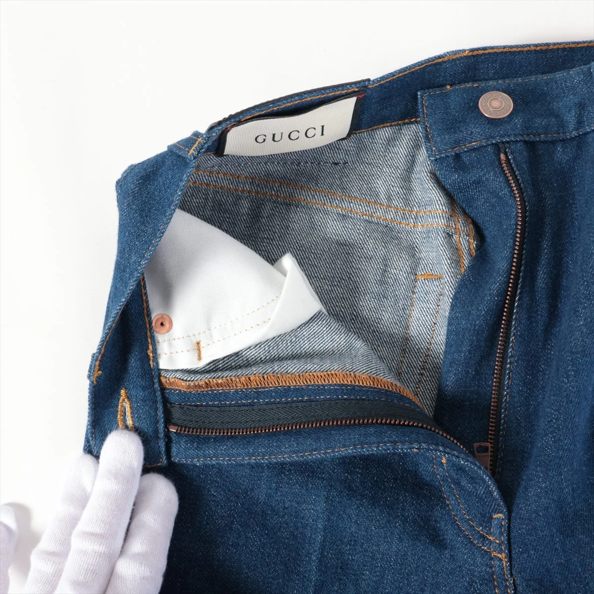 グッチ 20AW コットン×ポリエステル デニムパンツ 20 レディース