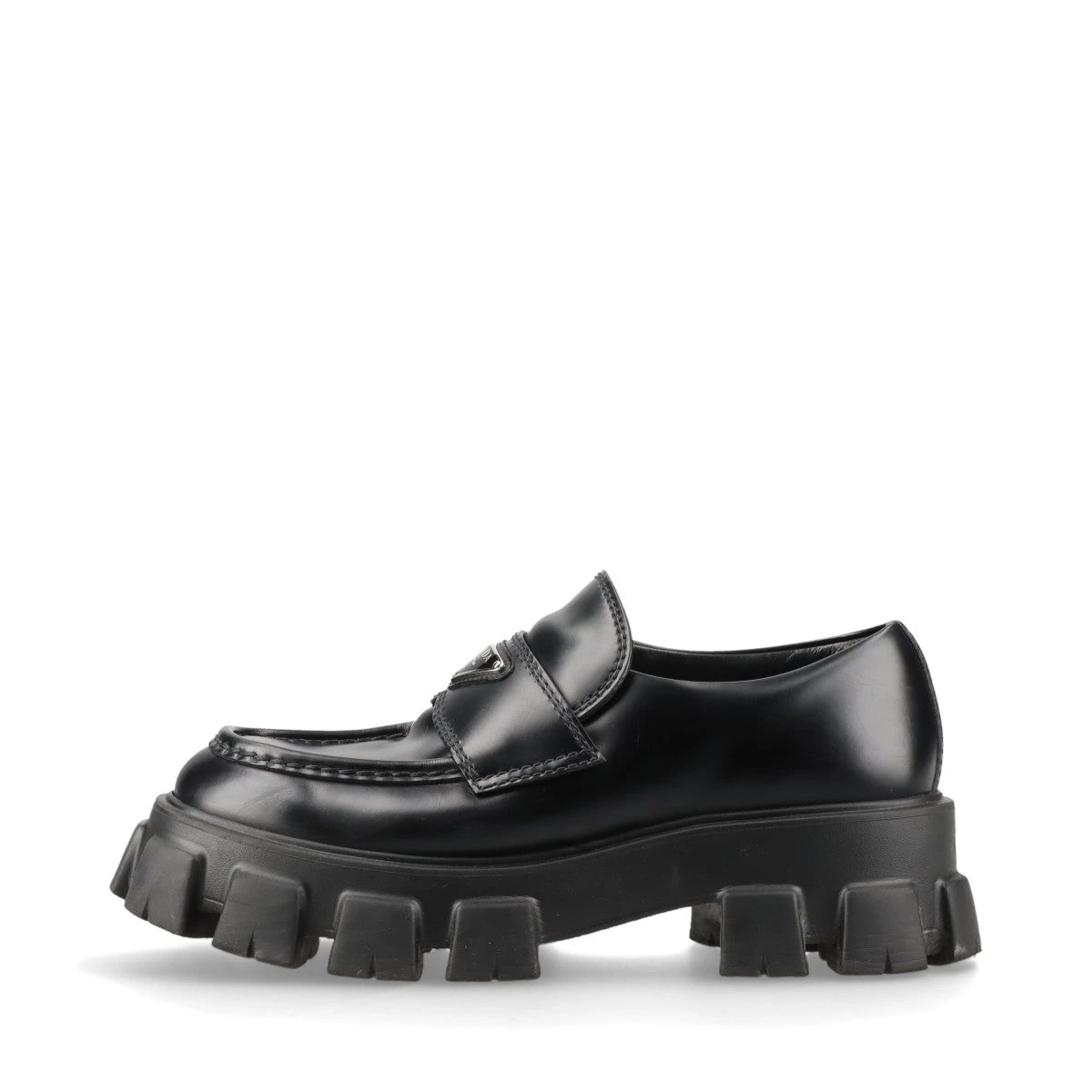 プラダ モノリス レザー ローファー 7 メンズ ブラック 2DE129