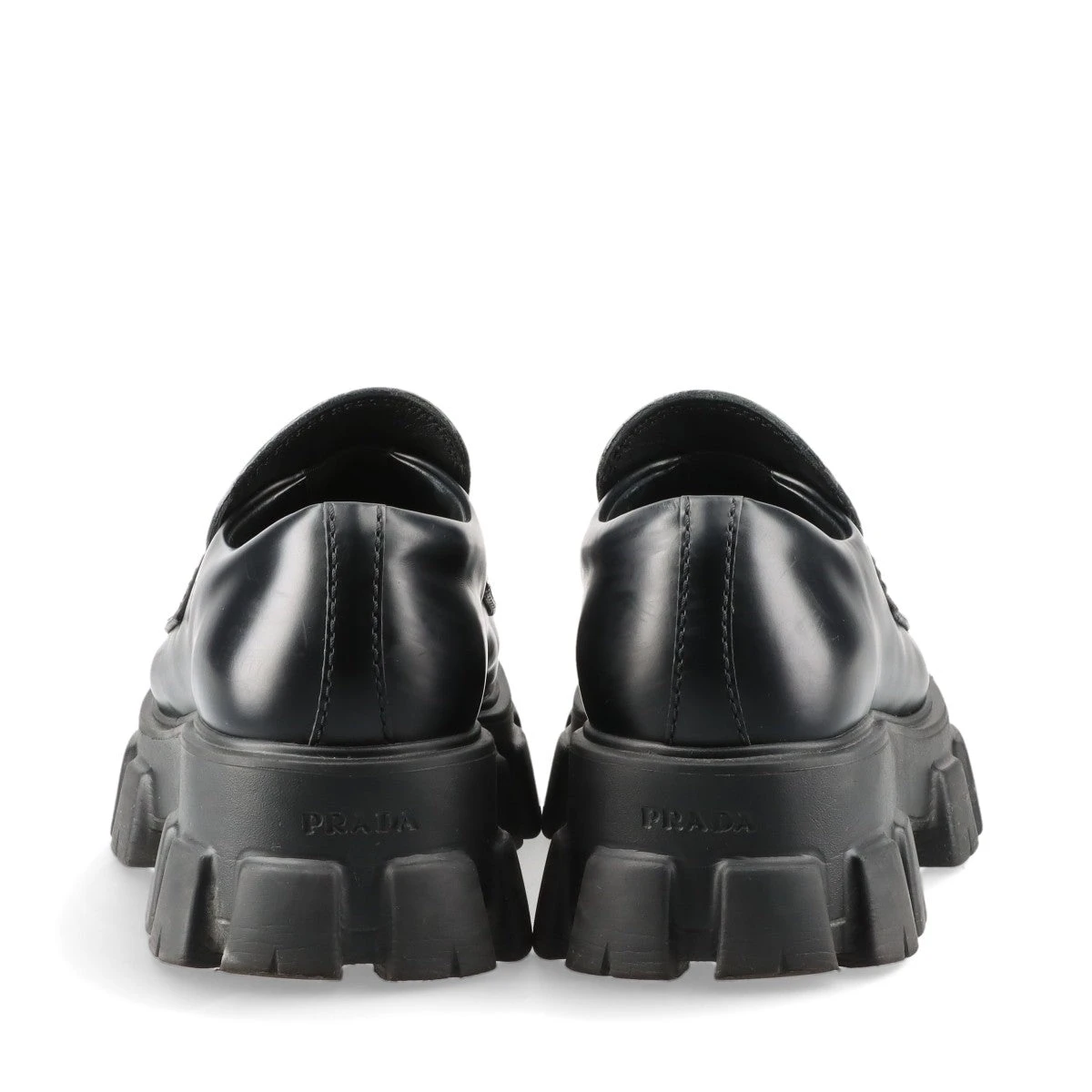 プラダ モノリス レザー ローファー 7 メンズ ブラック 2DE129