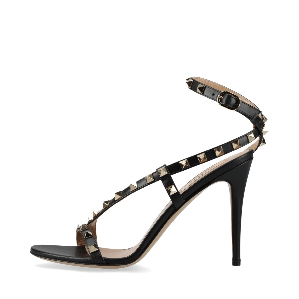 美品　VALENTINO スタッズ付きブラックサンダル　ブラック　38 中古・古着通販】VALENTINO (ヴァレンティノ) スタッズサンダル