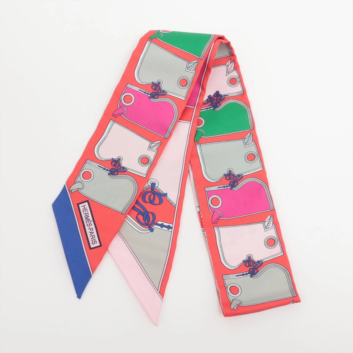 エルメス　ツイリー　CAMAILS エルメス / HERMES ツイリー フリンジ Camails パープル シルク100