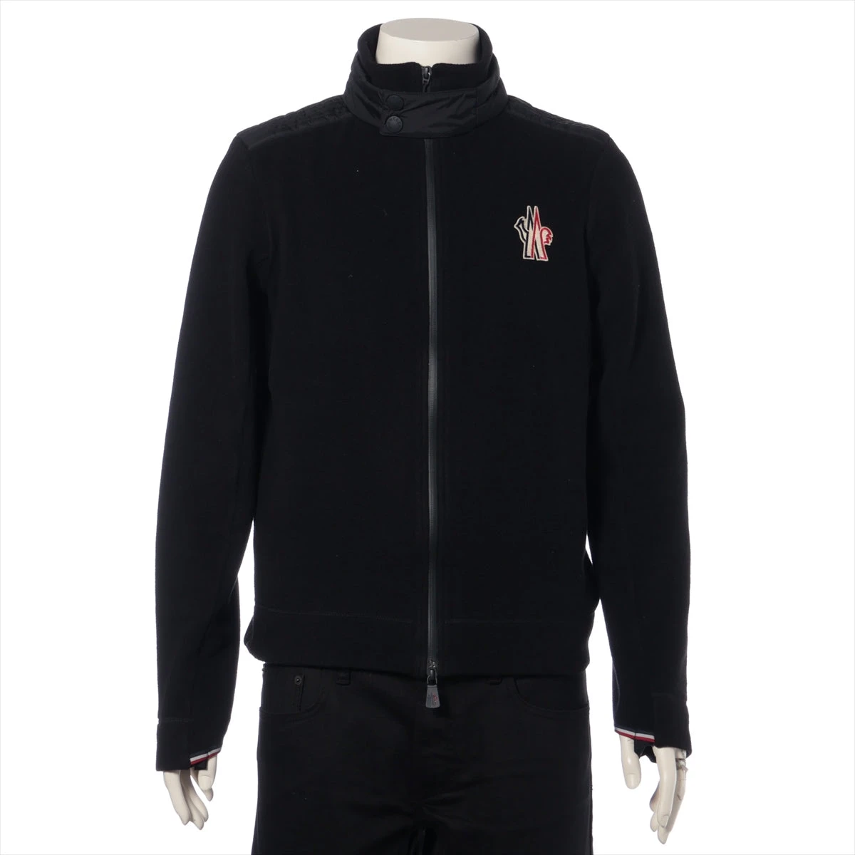 モンクレール グルノーブル ポリエステル ナイロン ジャケット ブラック ロゴ モンクレール グルノーブル MAGLIA 22年 ポリエステル