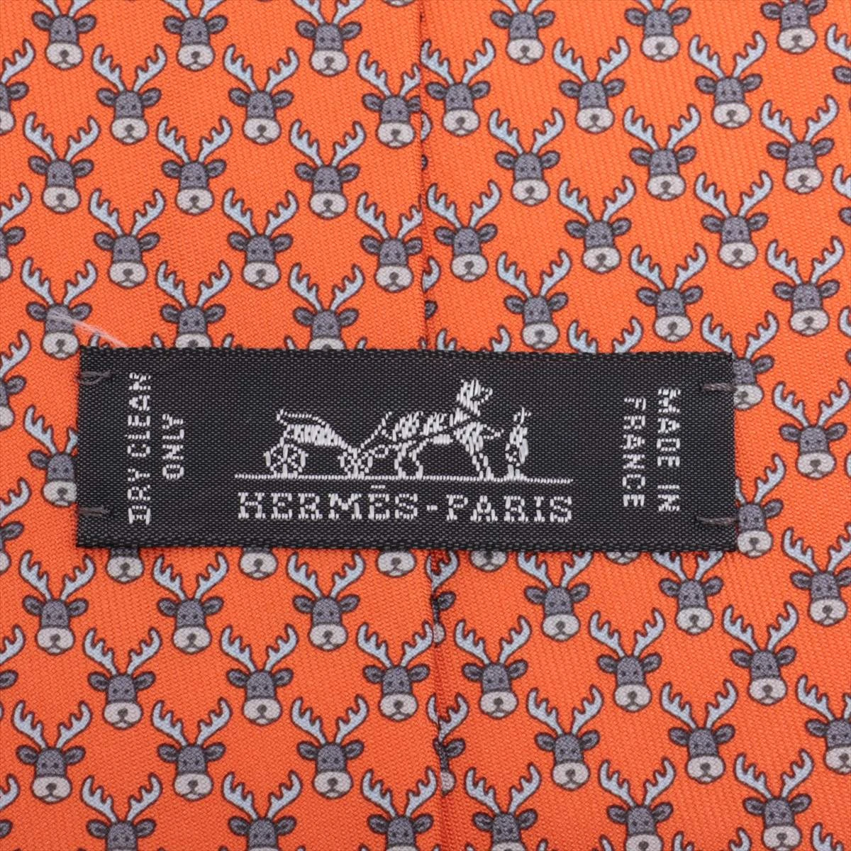 エルメス ネクタイ シルク オレンジ A3163249｜中古ブランド品 