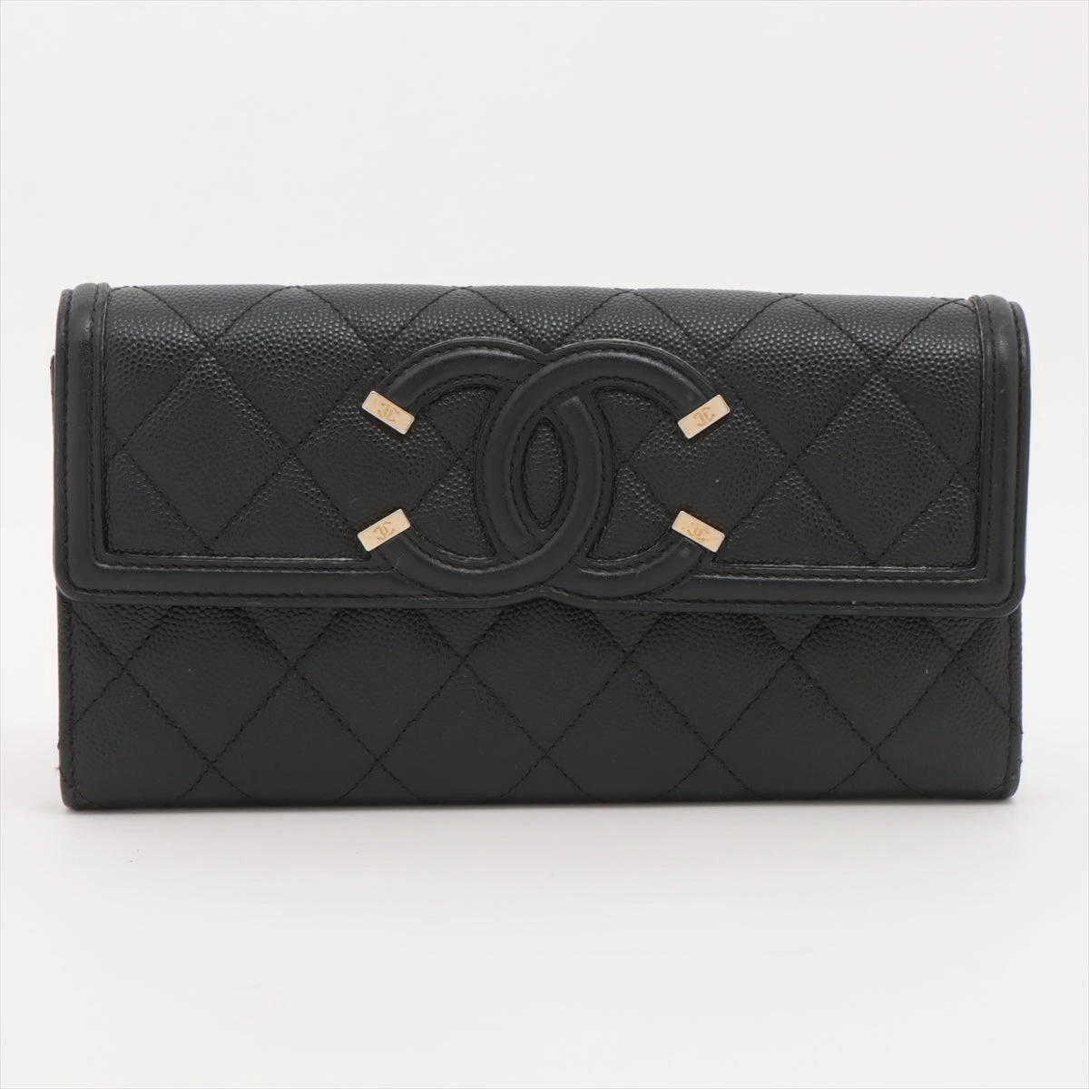 美品✨CHANEL シャネル CCフィリグリー フラップ 長財布 ブラック 黒 楽天市場】シャネル CCフィリグリー フラップウォレット 二
