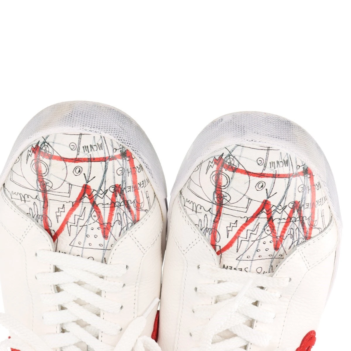 サンガッチョ×バスキア 24SS レザー スニーカー 27cm メンズ ホワイト