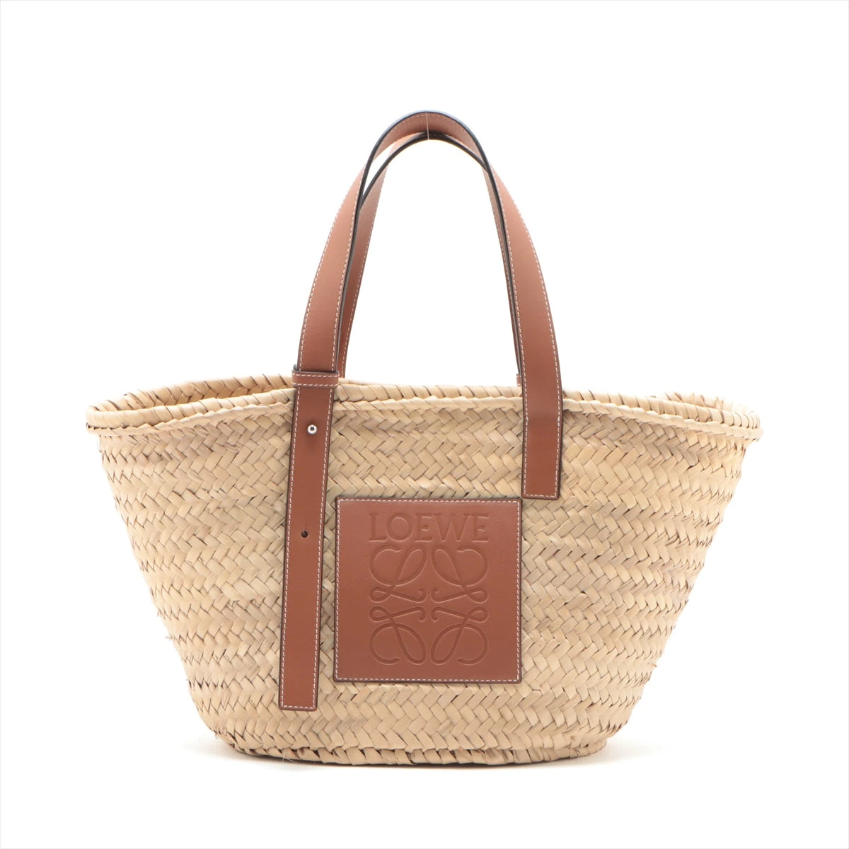 ロエベ バスケット スモール ハンドバッグ ベージュブラウン ラフィア