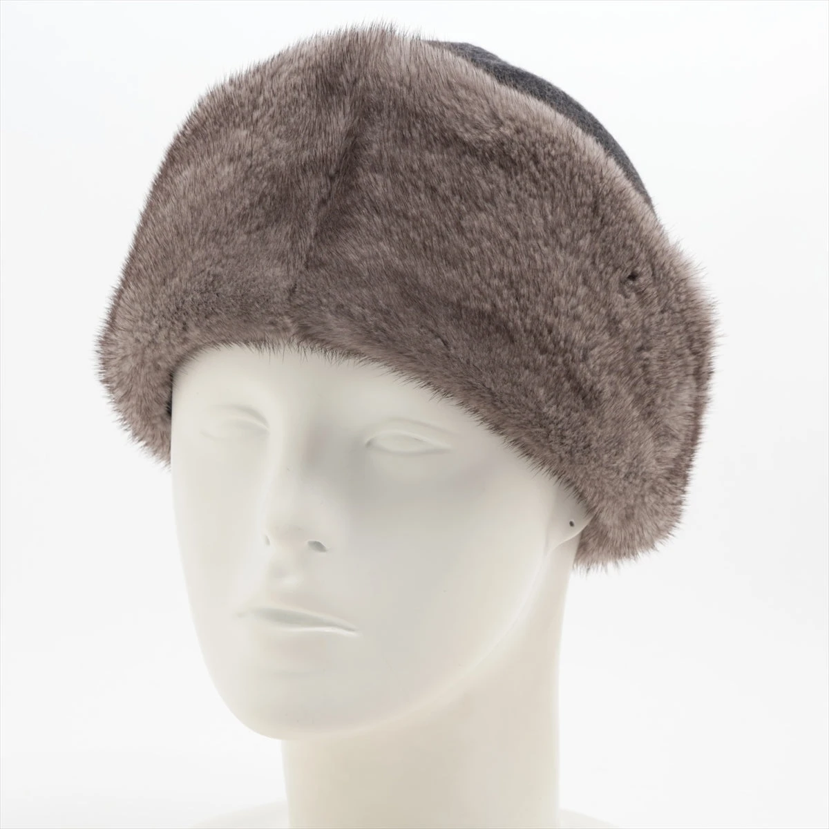 エルメス その他 カシミヤ×ミンク グレー ロシアン帽 A3158122｜中古 
