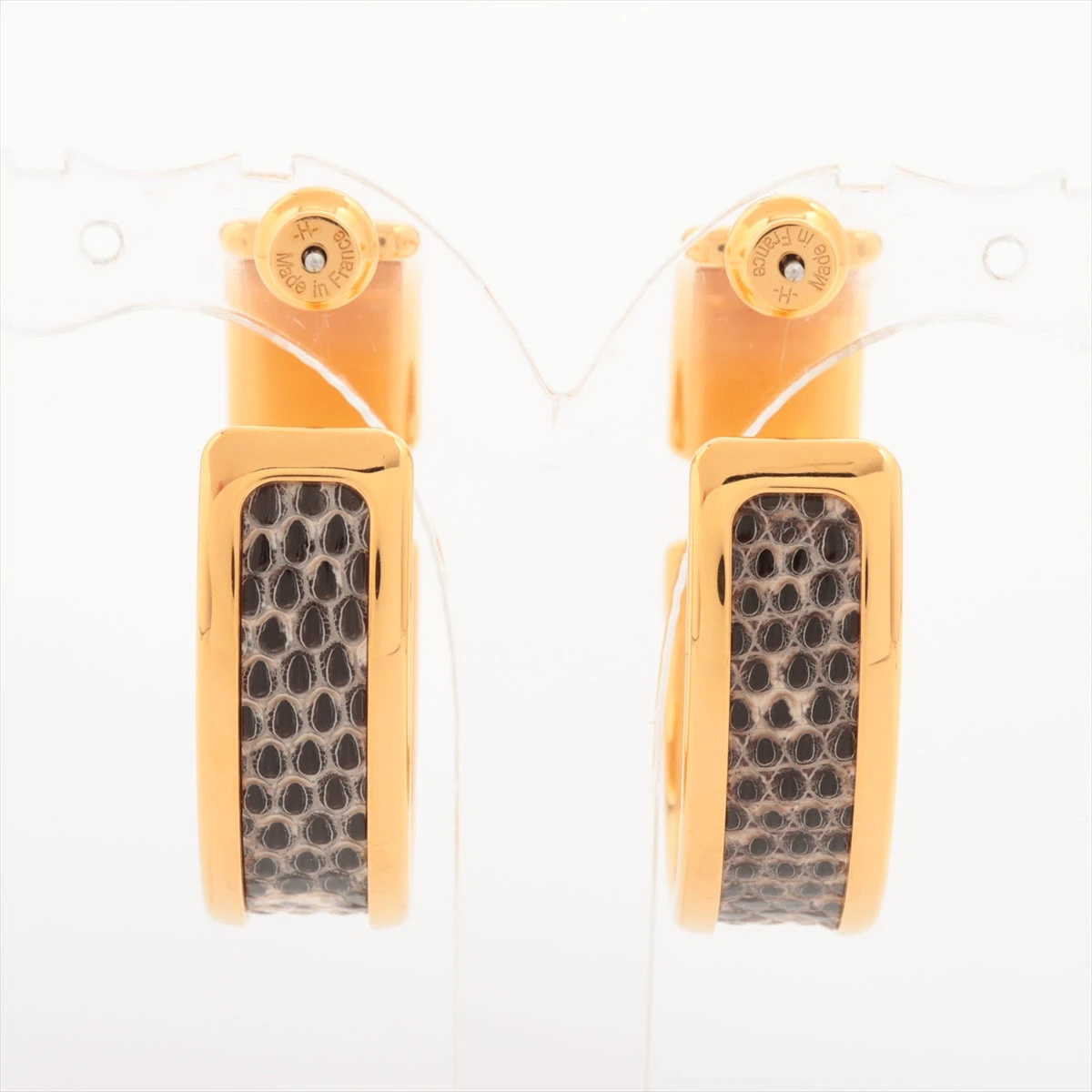 エルメス オランプ ピアス(両耳用) GP×リザード ゴールド エルメス オランプ ピアス(両耳用) GP×リザード ゴールド A3157007