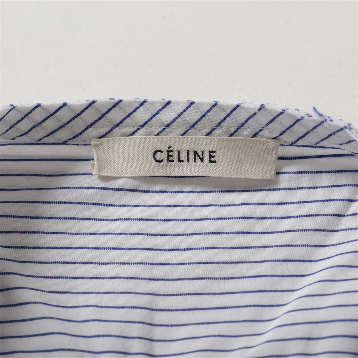 セリーヌ フィービー期 コットン シャツ 38 レディース ブルー