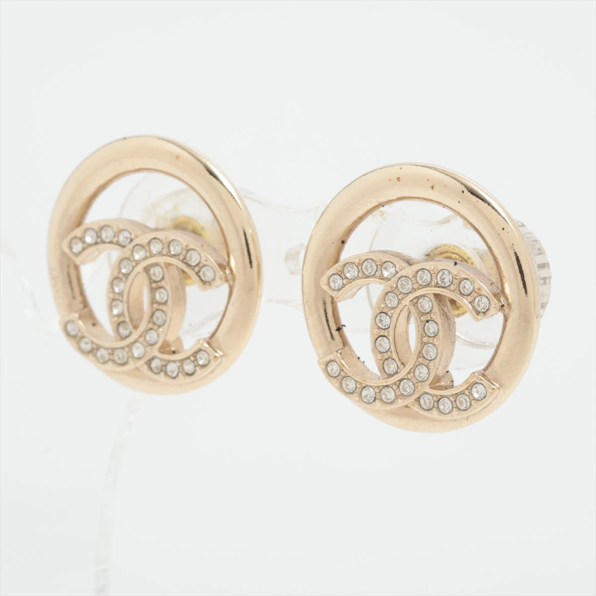シャネル ココマーク A22C ピアス(両耳用) GP×ラインストーン ゴールド