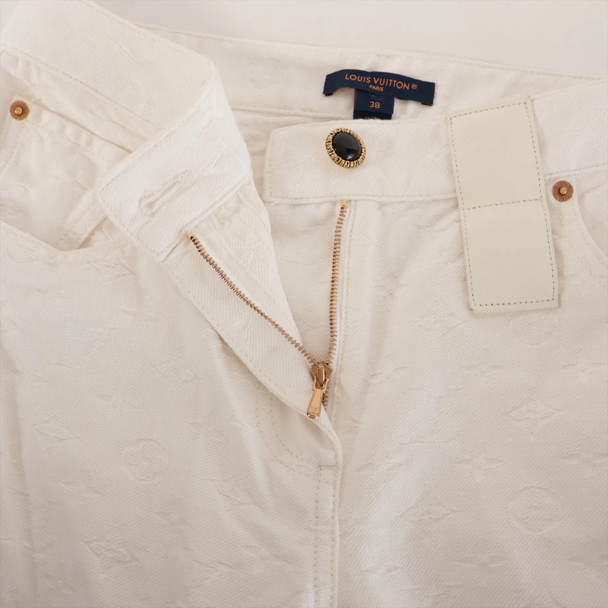 ヴィトン 23SS コットン デニムパンツ 38 レディース ホワイト RW232W