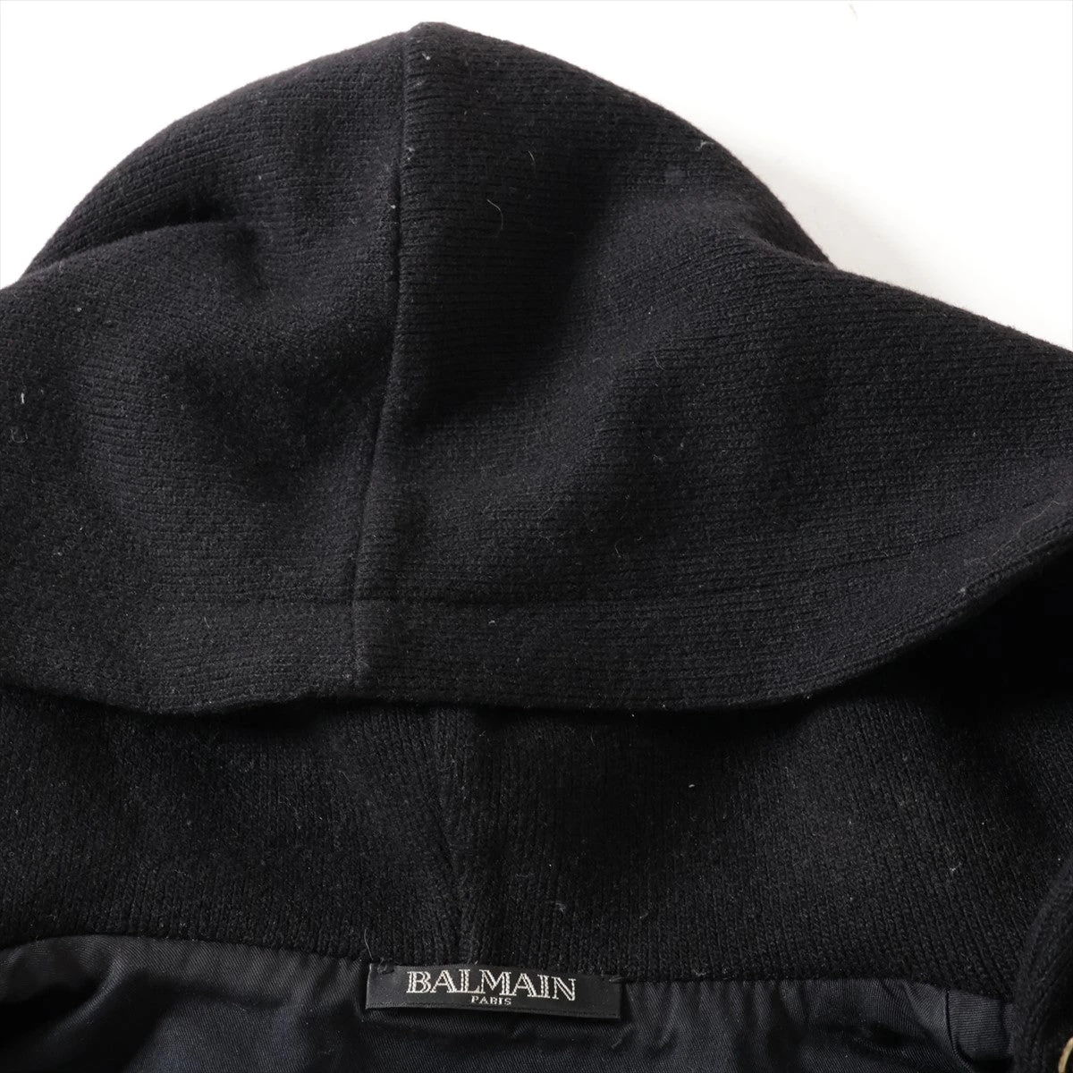 バルマン ウール×ナイロン パーカー XS メンズ ブラック W6HJ821D553C 