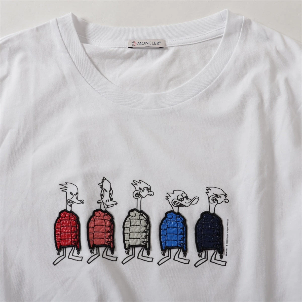 モンクレール 22年 コットン Tシャツ L メンズ ホワイト H20918C00029  