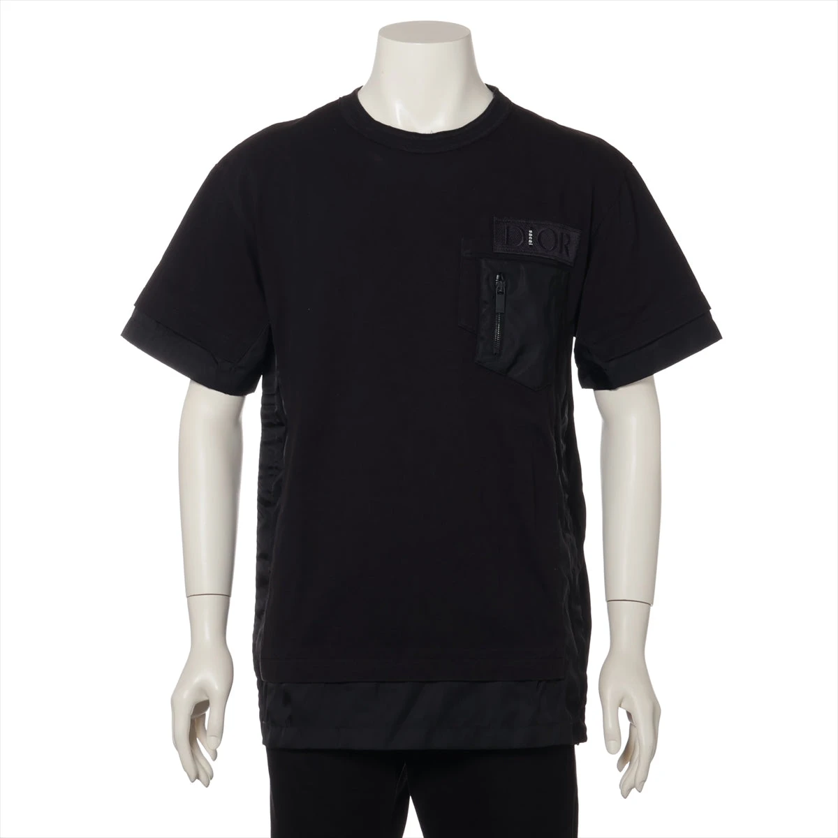 ディオール×サカイ 21AW コットン×ナイロン Tシャツ L メンズ ブラック