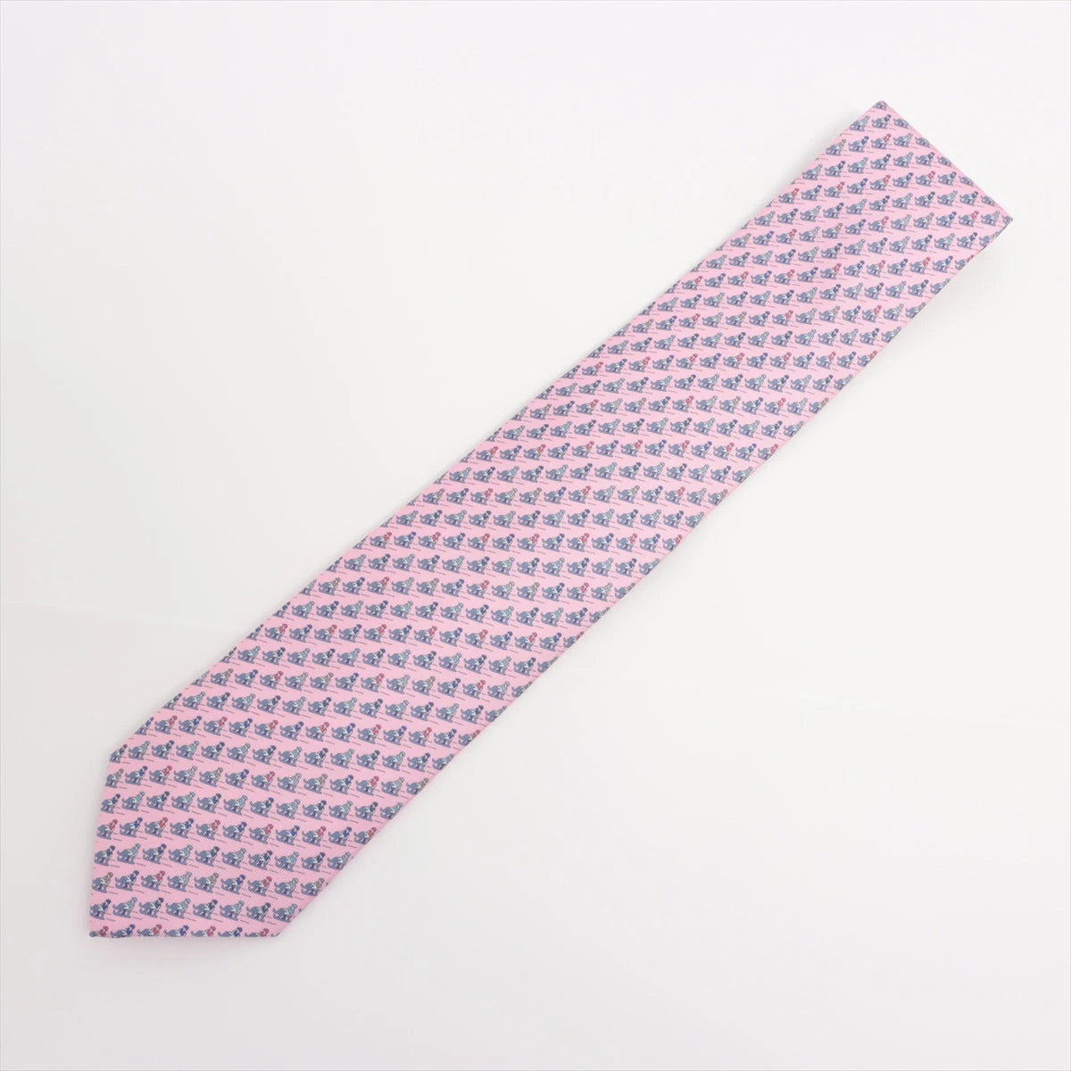 エルメス ジョッキー ネクタイ シルク ピンク A3161738｜中古ブランド 