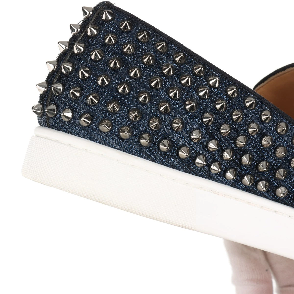 クリスチャンルブタン ローラーボート サイズ40 クリスチャンルブタン ローラーボート スリッポン スタッズ 40 25cm 紺