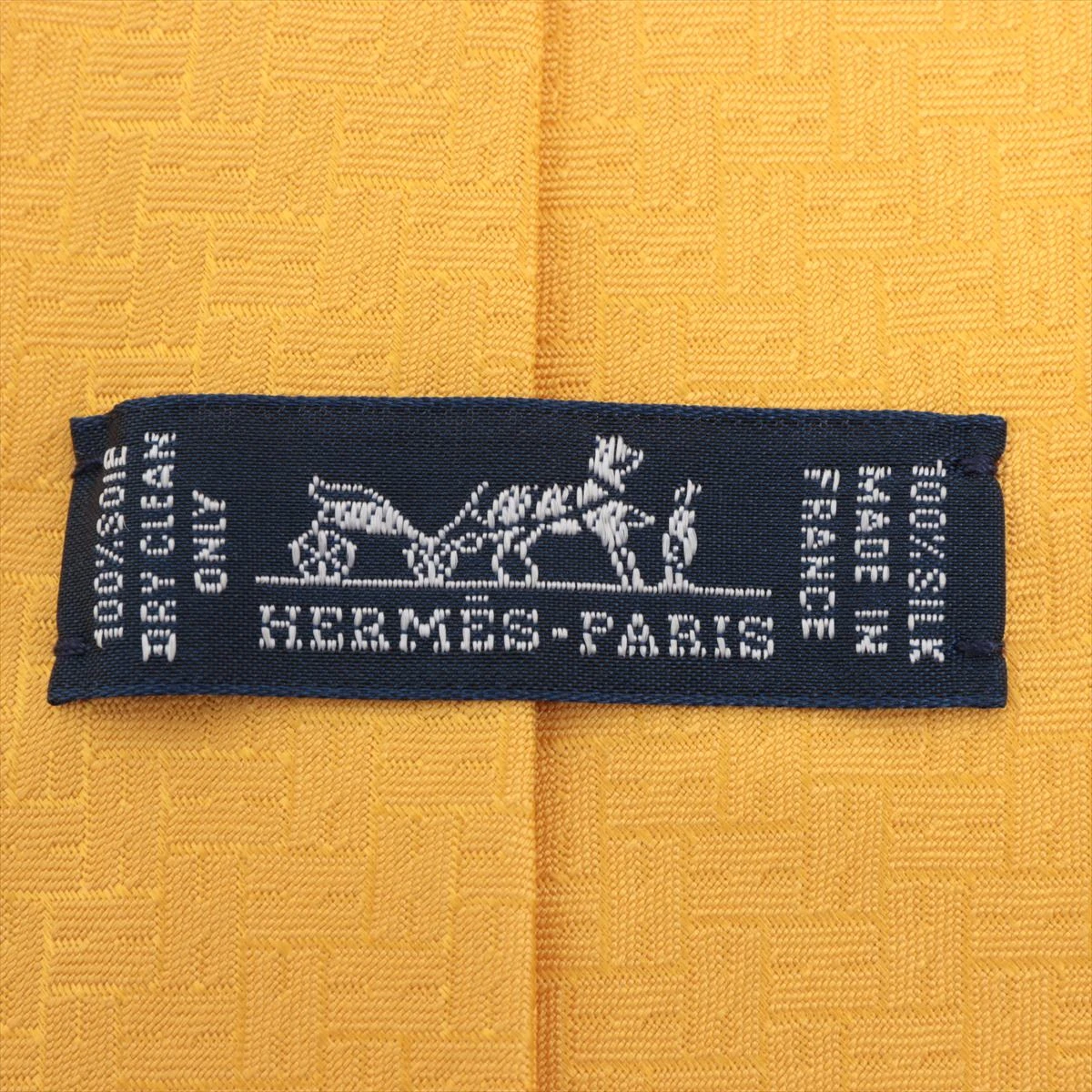 未使用 HERMES エルメス 高級 シルクネクタイ Hロゴ イエロー HERMES - HERMES エルメス H柄 シルクネクタイ イエローの通販