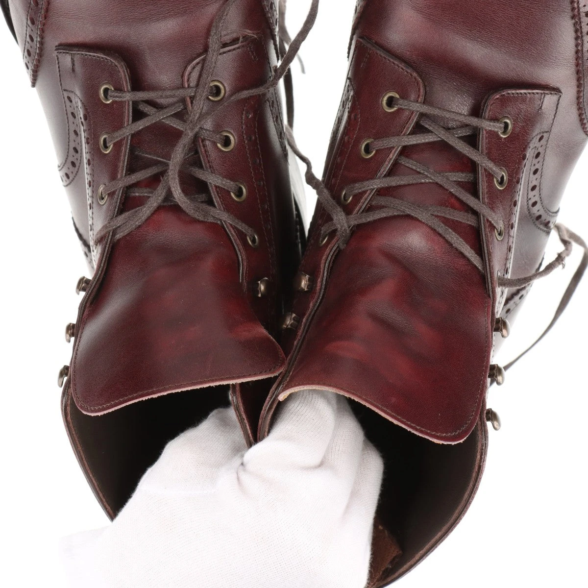 三陽山長 レザー ショートブーツ サイズ不明 メンズ バーガンディ