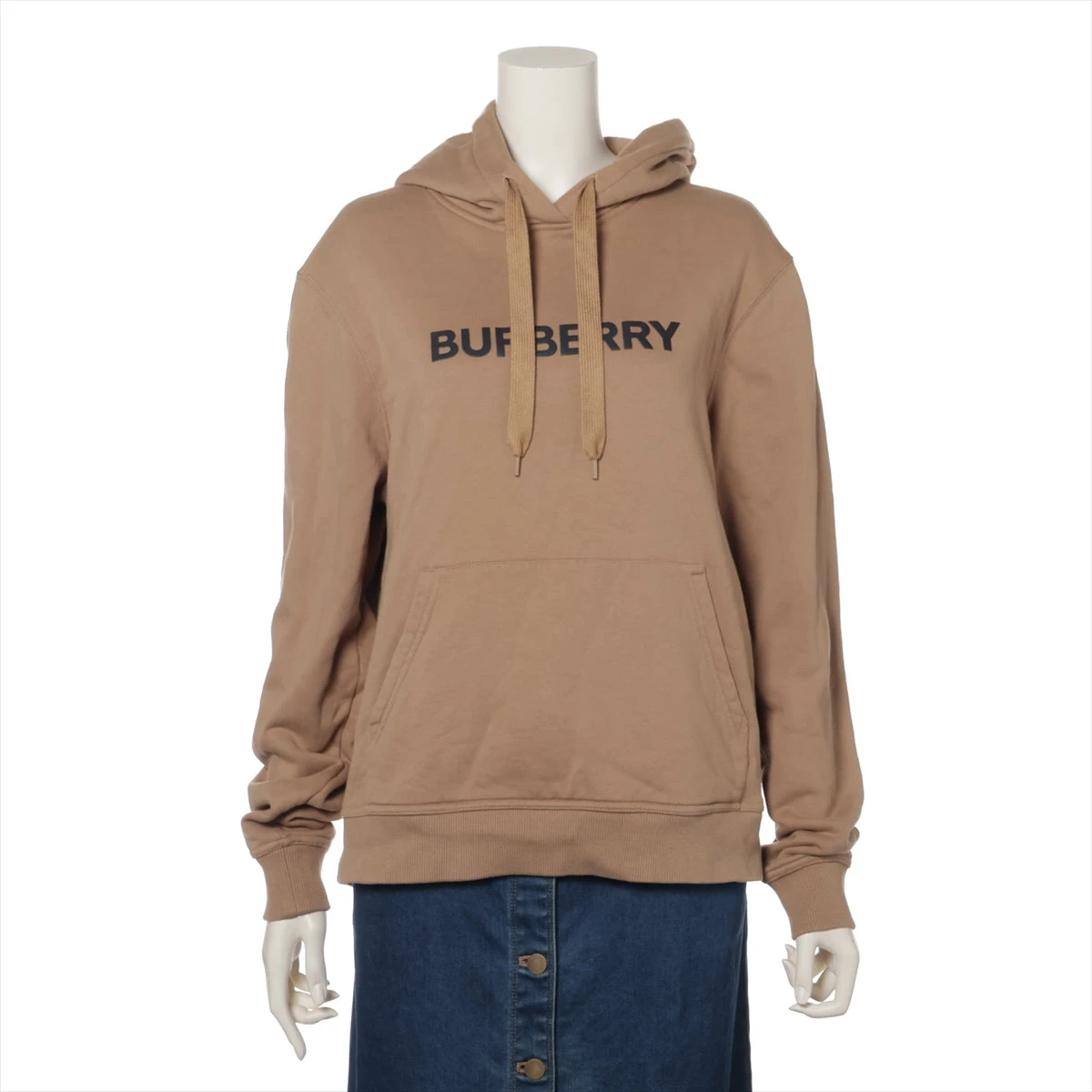 【関税込み】Burberry ベージュ ノットロゴ コットン フーディ BURBERRY (バーバリー) モノグラムマッププリント コットン