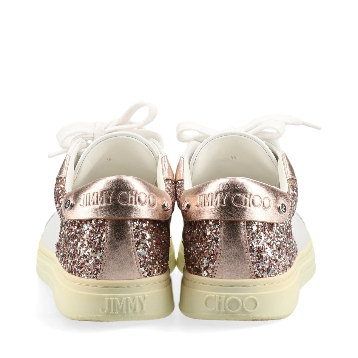 ジミーチュウ グリッター スニーカー 厚底 レザー ホワイト 38サイズ セール】Jimmy Choo スニーカー ROME/F CGX グリッター