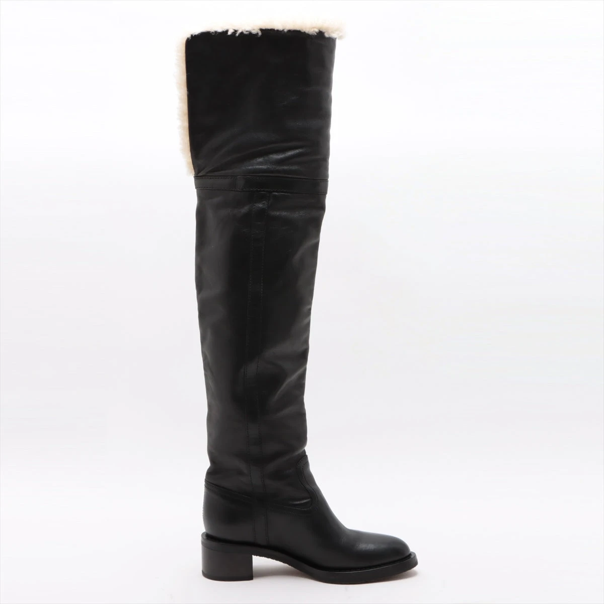 美品 CELINE 販売済み スエード レザー ファー ロングブーツ 2way 36.5