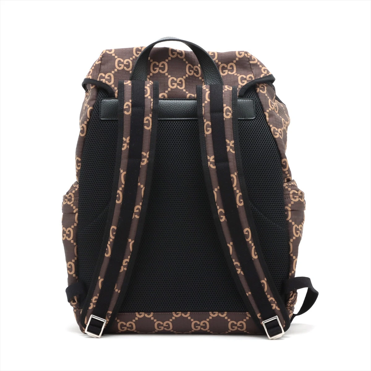 2301 希少美品✨GUCCI 大容量 リュック GG PVC 巾着型 ブラウン グッチ GGポリエステル バックパック/リュック ブラウン 767923