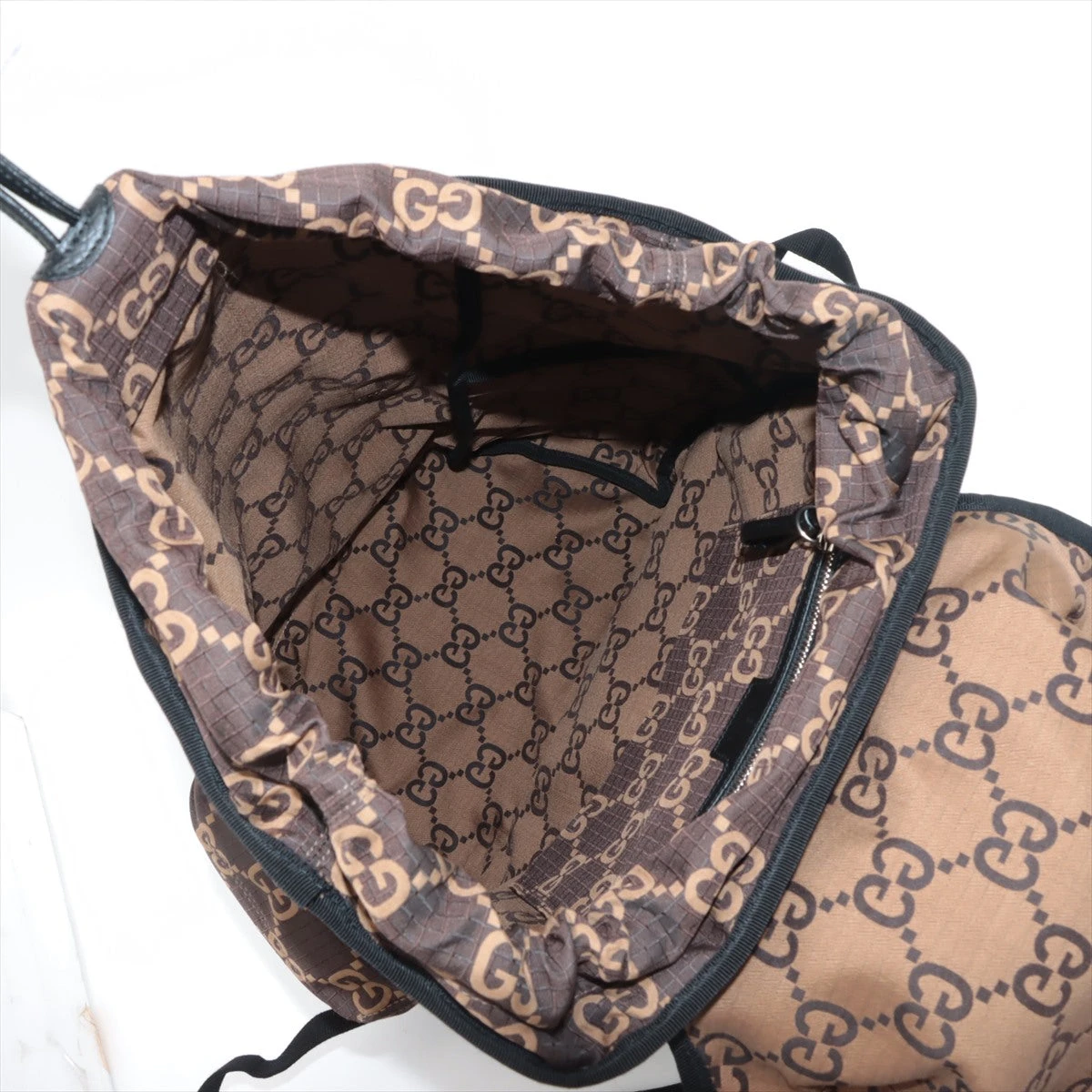 【セール】グッチ☆GGモノグラム ナイロンバックパック☆767923 グッチ GGポリエステル バックパック/リュック ブラウン 767923