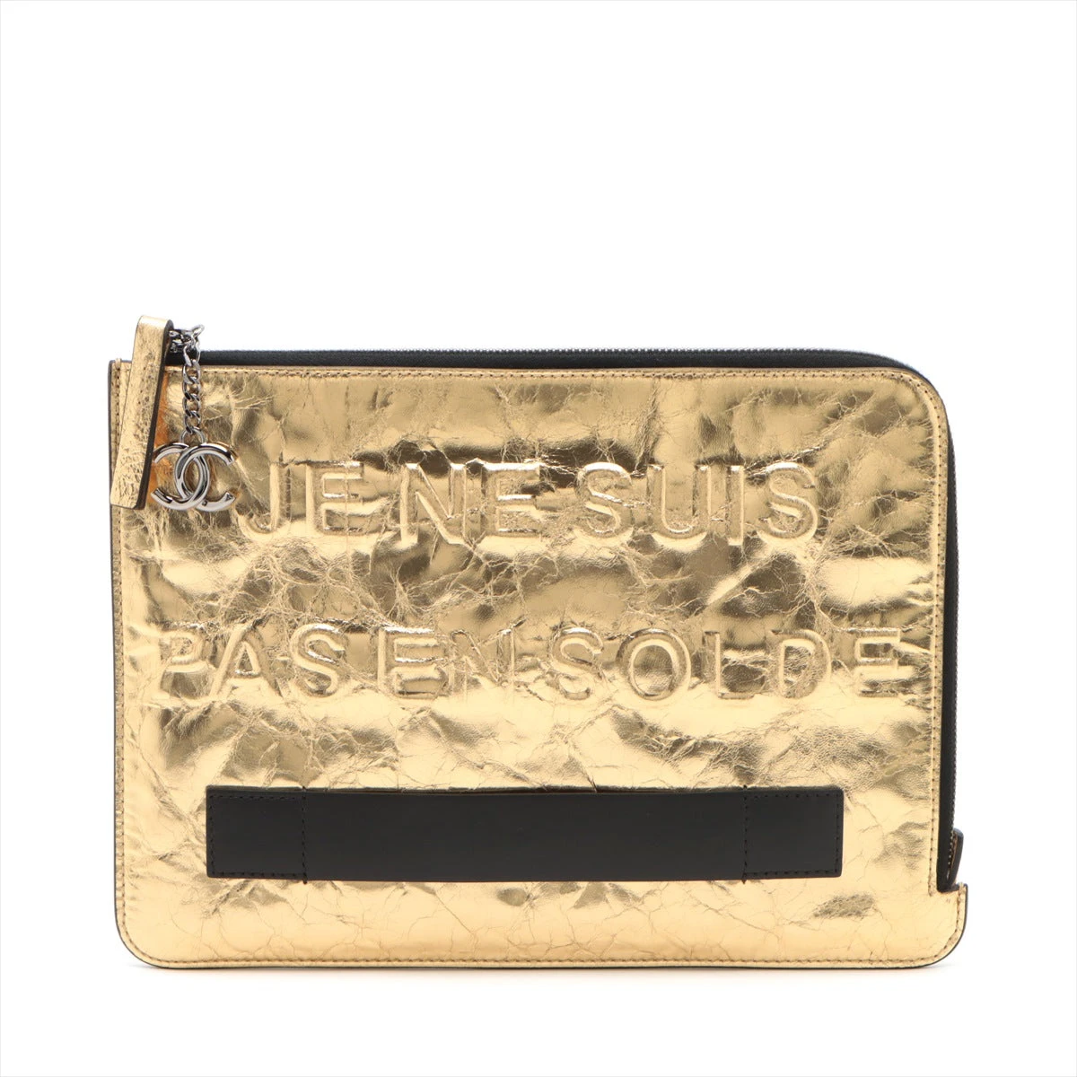 シャネル ココマーク レザー クラッチバッグ ゴールド シルバー金具 21