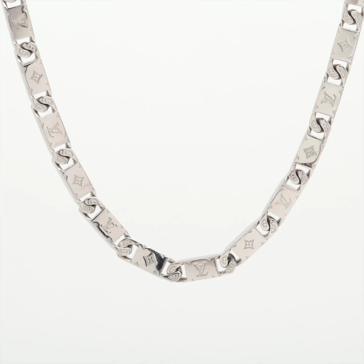 ルイ ヴィトン ネックレス モノグラム タイドアップ シルバー M00919