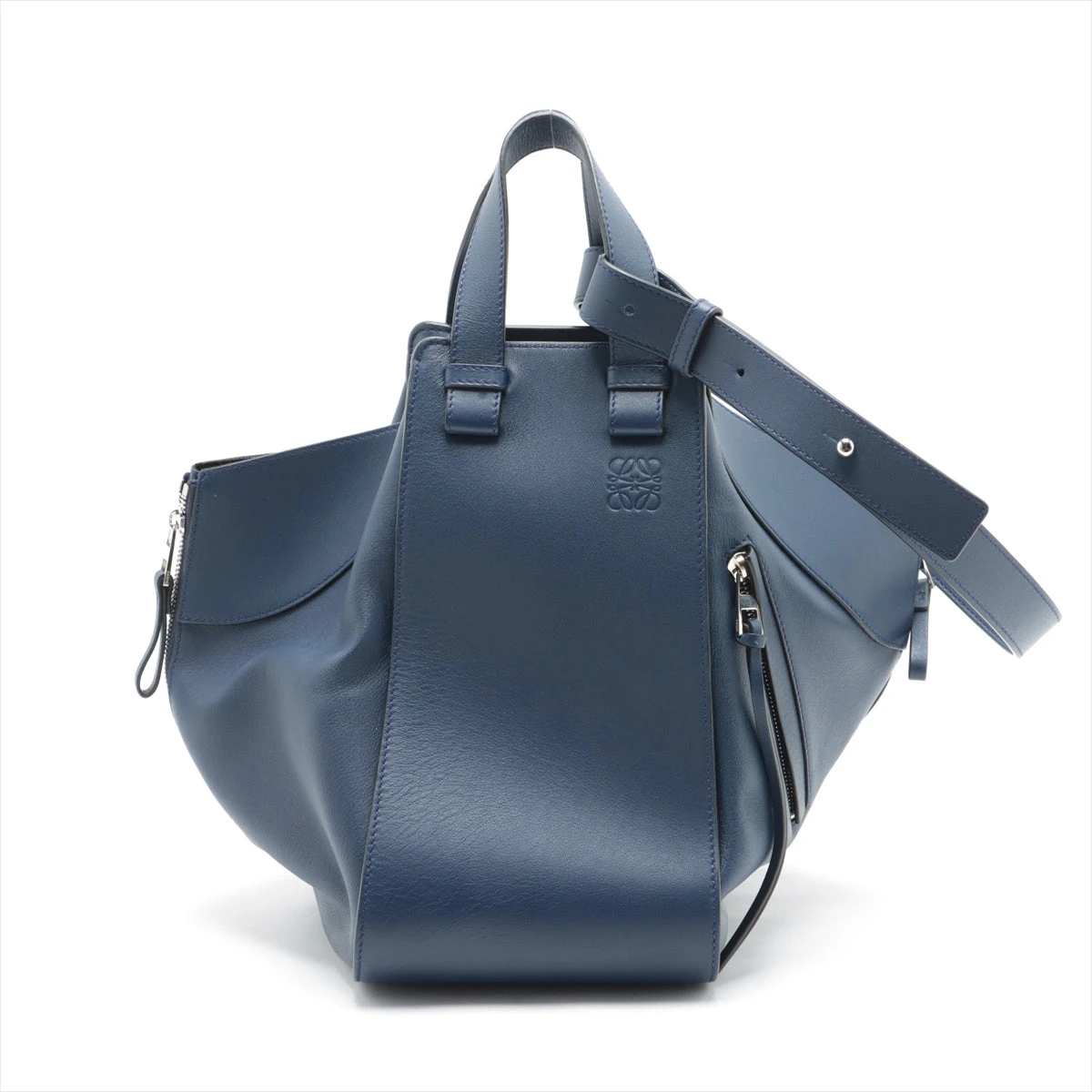 ロエベ レザー 2WAYハンドバッグ ネイビー AP090903|中古 ロエベ レザー 2WAYハンドバッグ ネイビー AP090903|中古