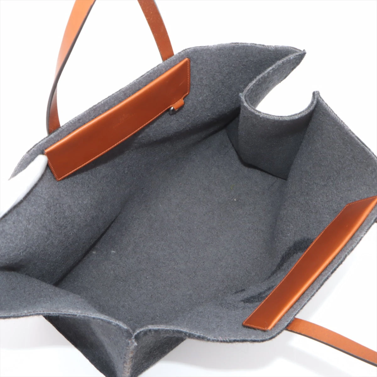 グッチ ダブルG フェルト×レザー トートバッグ ブラック×ブラウン  